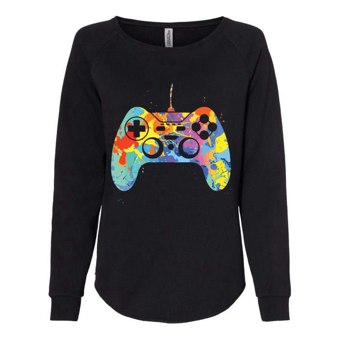 Colorful Gamer Graphic Gaming Controller Graphic Womens California Wash Sweatshirt