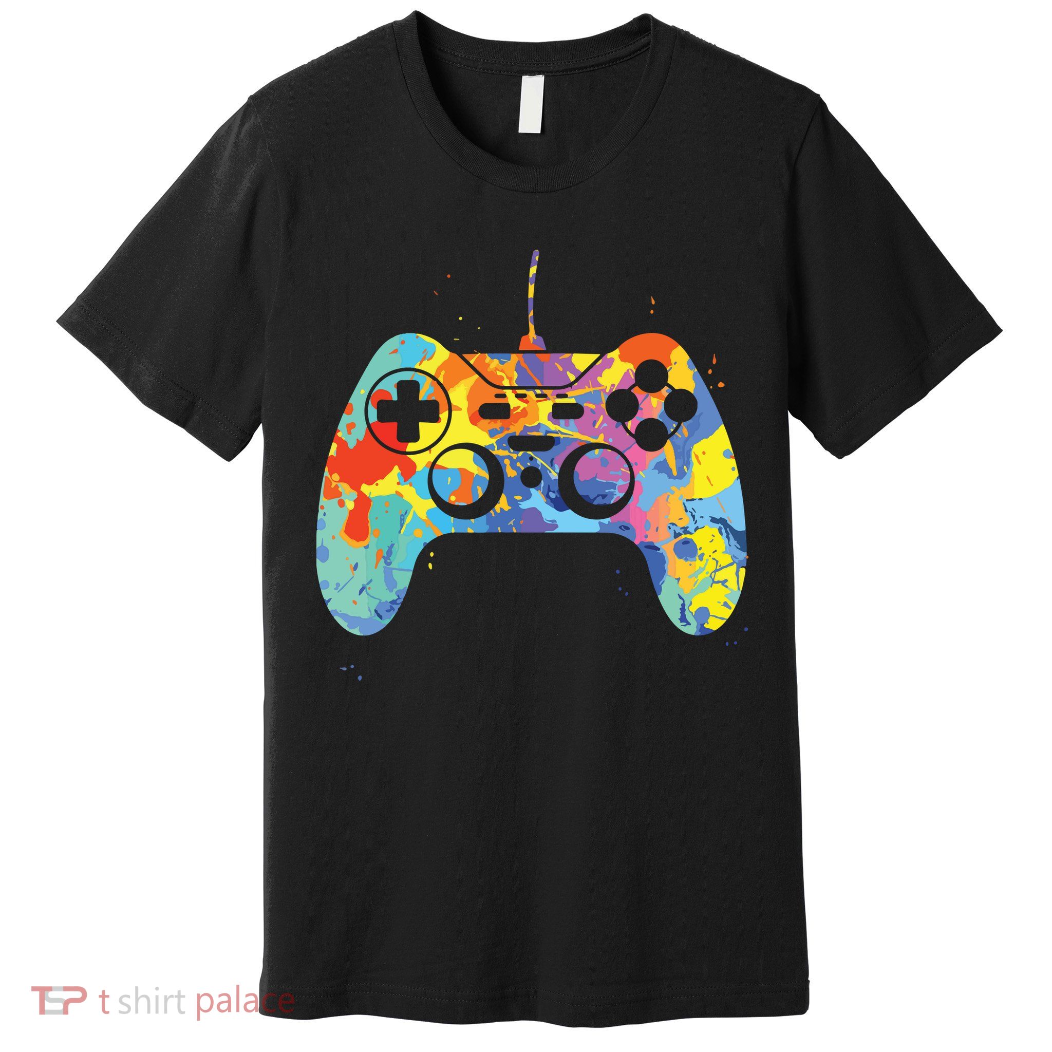 Colorful Gamer Graphic Gaming Controller Graphic Premium T-Shirt