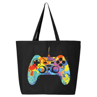 Colorful Gamer Graphic Gaming Controller Graphic 25L Jumbo Tote