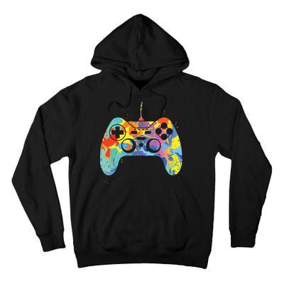 Colorful Gamer Graphic Gaming Controller Graphic Tall Hoodie
