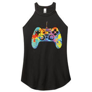 Colorful Gamer Graphic Gaming Controller Graphic Women's Perfect Tri Rocker Tank