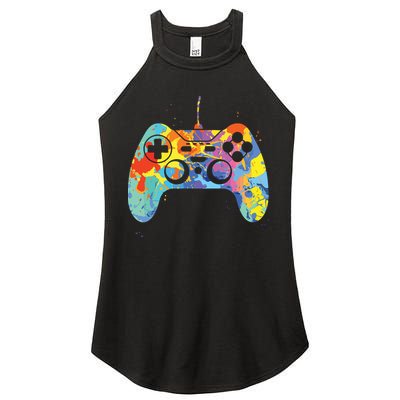 Colorful Gamer Graphic Gaming Controller Graphic Women's Perfect Tri Rocker Tank