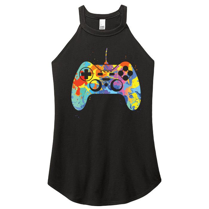 Colorful Gamer Graphic Gaming Controller Graphic Women's Perfect Tri Rocker Tank