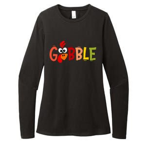 Cute Gobble Gobble Turkey Pilgrim Little Thanksgiving Gift Womens CVC Long Sleeve Shirt