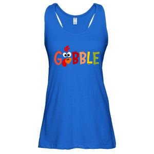 Cute Gobble Gobble Turkey Pilgrim Little Thanksgiving Gift Ladies Essential Flowy Tank