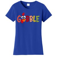 Cute Gobble Gobble Turkey Pilgrim Little Thanksgiving Gift Women's T-Shirt