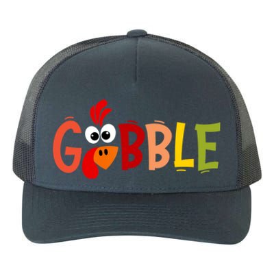 Cute Gobble Gobble Turkey Pilgrim Little Thanksgiving Gift Yupoong Adult 5-Panel Trucker Hat