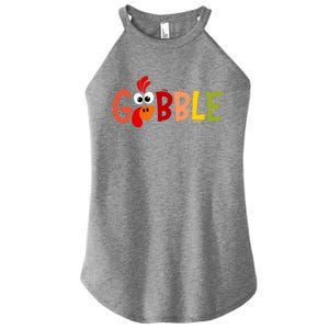 Cute Gobble Gobble Turkey Pilgrim Little Thanksgiving Gift Women's Perfect Tri Rocker Tank