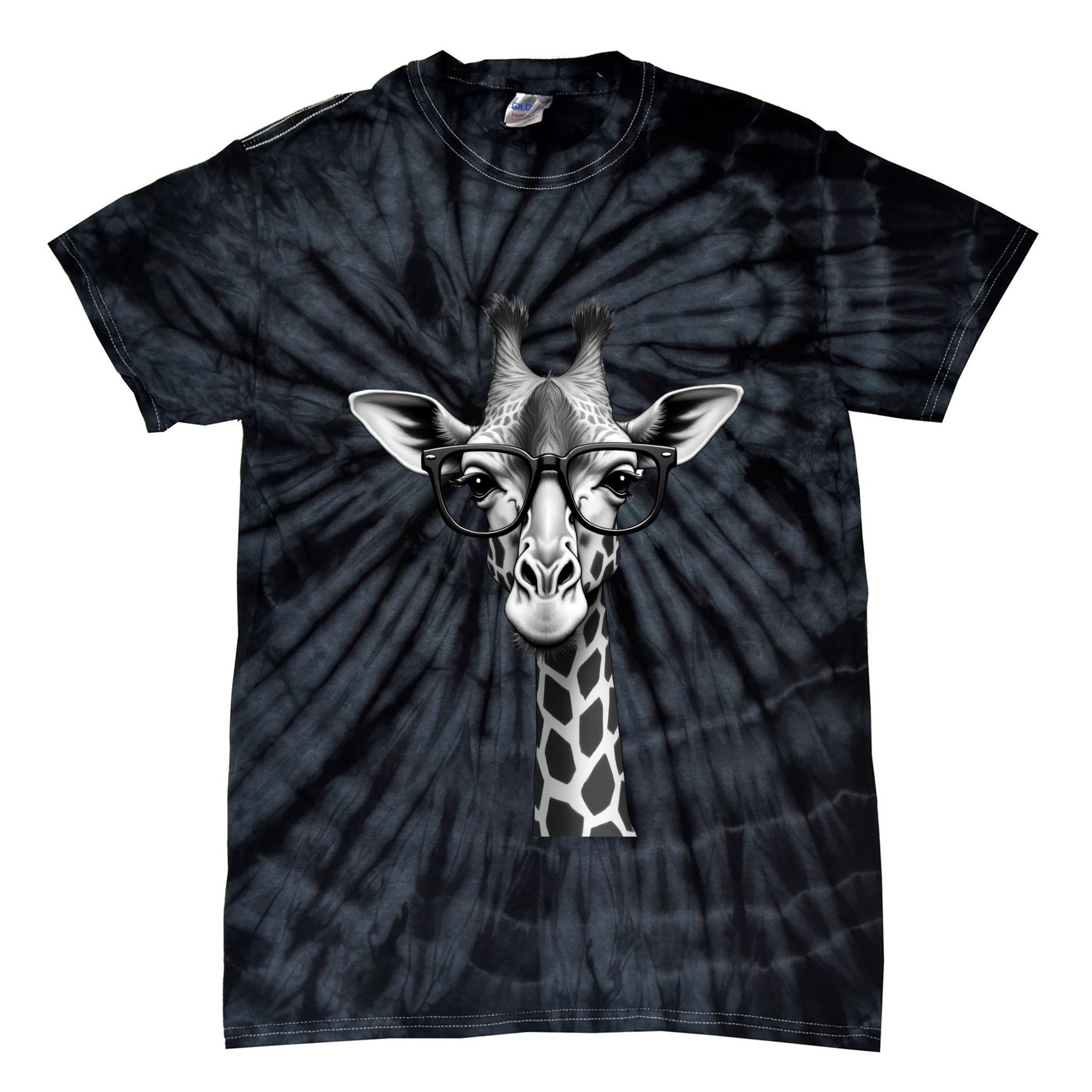Cute Giraffe Graphic Casual Summer Funny Cool Animal Lover Tie-Dye T-Shirt