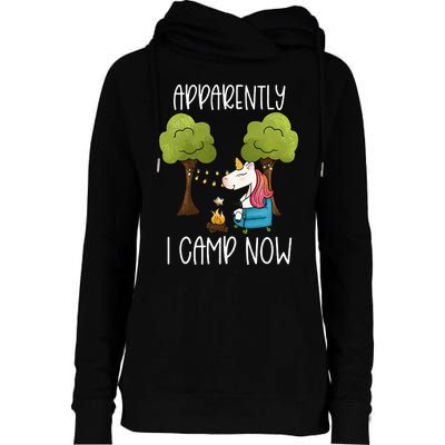 Childrens Glamping Gear Unicorn Camping Stuff Campfire Smore Womens Funnel Neck Pullover Hood