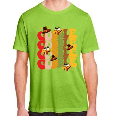 Cute Gobble Gobble Turkey Pilgrim Little Thanksgiving Gift Adult ChromaSoft Performance T-Shirt