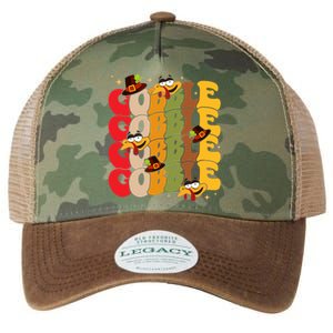 Cute Gobble Gobble Turkey Pilgrim Little Thanksgiving Gift Legacy Tie Dye Trucker Hat