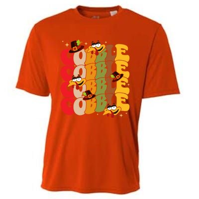 Cute Gobble Gobble Turkey Pilgrim Little Thanksgiving Gift Cooling Performance Crew T-Shirt