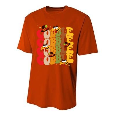 Cute Gobble Gobble Turkey Pilgrim Little Thanksgiving Gift Performance Sprint T-Shirt