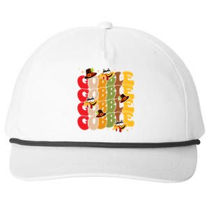 Cute Gobble Gobble Turkey Pilgrim Little Thanksgiving Gift Snapback Five-Panel Rope Hat