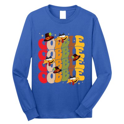 Cute Gobble Gobble Turkey Pilgrim Little Thanksgiving Gift Long Sleeve Shirt