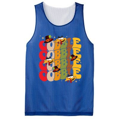 Cute Gobble Gobble Turkey Pilgrim Little Thanksgiving Gift Mesh Reversible Basketball Jersey Tank