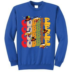 Cute Gobble Gobble Turkey Pilgrim Little Thanksgiving Gift Tall Sweatshirt