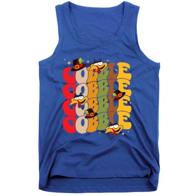 Cute Gobble Gobble Turkey Pilgrim Little Thanksgiving Gift Tank Top