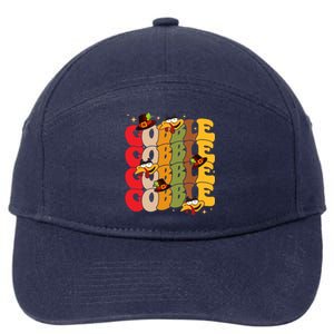 Cute Gobble Gobble Turkey Pilgrim Little Thanksgiving Gift 7-Panel Snapback Hat