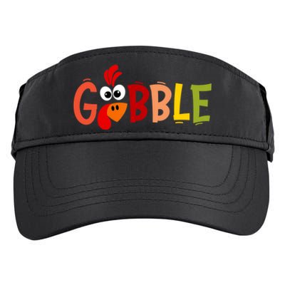 Cute Gobble Gobble Turkey Pilgrim Little Thanksgiving Funny Gift Adult Drive Performance Visor