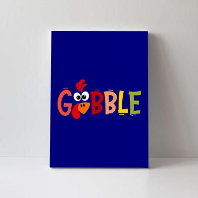 Cute Gobble Gobble Turkey Pilgrim Little Thanksgiving Funny Gift Canvas