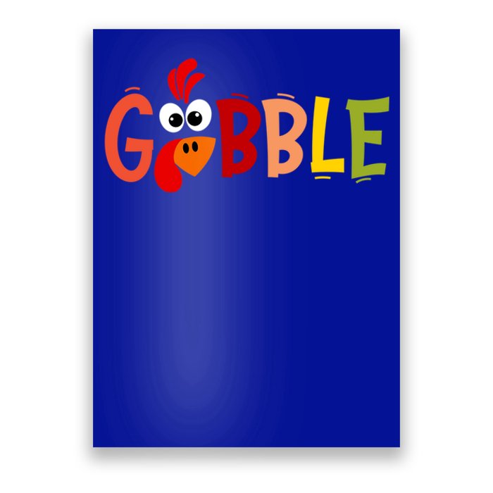 Cute Gobble Gobble Turkey Pilgrim Little Thanksgiving Funny Gift Poster