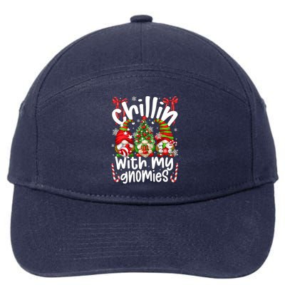 Christmas Garden Gnomes Chillin With My Gnomies Meaningful Gift 7-Panel Snapback Hat