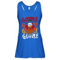 Cute Gobble Gobble Turkey Pilgrim Little  Thanksgiving Ladies Essential Flowy Tank