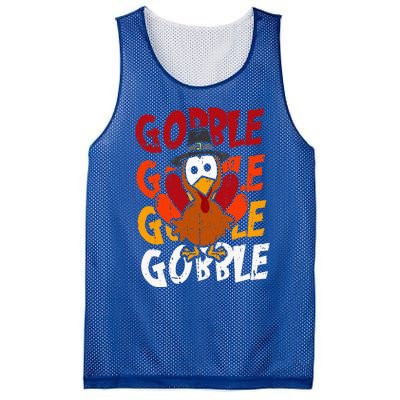 Cute Gobble Gobble Turkey Pilgrim Little  Thanksgiving Mesh Reversible Basketball Jersey Tank