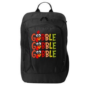 Cute Gobble Gobble Turkey Pilgrim Little Thanksgiving City Backpack