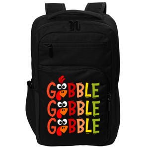 Cute Gobble Gobble Turkey Pilgrim Little Thanksgiving Impact Tech Backpack