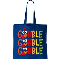 Cute Gobble Gobble Turkey Pilgrim Little Thanksgiving Tote Bag