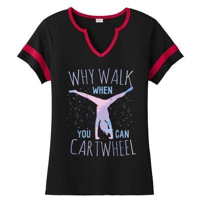 Cartwheel Gymnast Girl Classic Fit Tiedye Ladies Halftime Notch Neck Tee