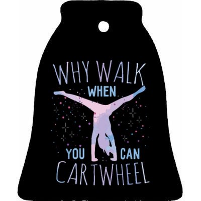 Cartwheel Gymnast Girl Classic Fit Tiedye Ceramic Bell Ornament