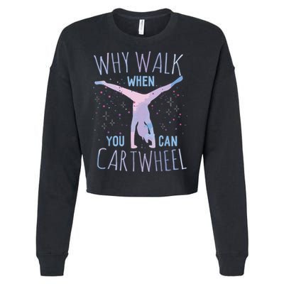 Cartwheel Gymnast Girl Classic Fit Tiedye Cropped Pullover Crew