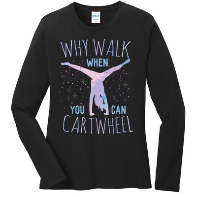 Cartwheel Gymnast Girl Classic Fit Tiedye Ladies Long Sleeve Shirt