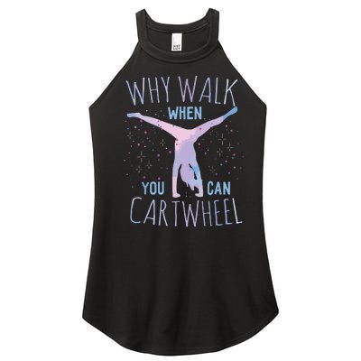 Cartwheel Gymnast Girl Classic Fit Tiedye Women's Perfect Tri Rocker Tank