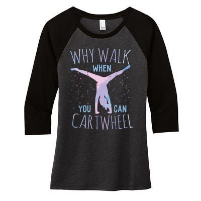 Cartwheel Gymnast Girl Classic Fit Tiedye Women's Tri-Blend 3/4-Sleeve Raglan Shirt