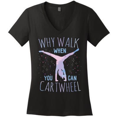 Cartwheel Gymnast Girl Classic Fit Tiedye Women's V-Neck T-Shirt