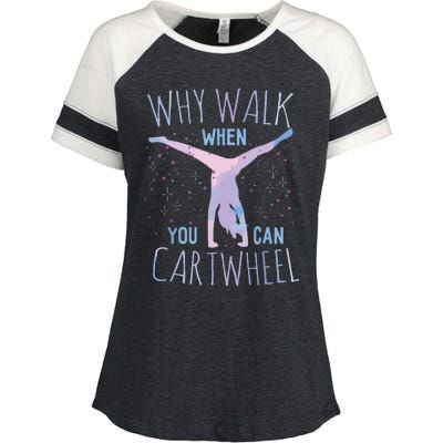 Cartwheel Gymnast Girl Classic Fit Tiedye Enza Ladies Jersey Colorblock Tee