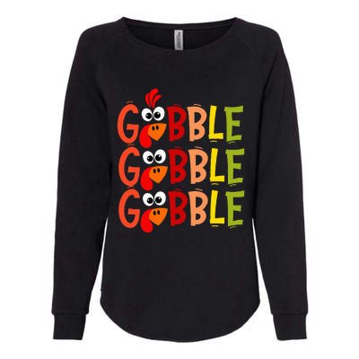 Cute Gobble Gobble Turkey Pilgrim Little Thanksgiving Womens California Wash Sweatshirt