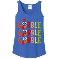 Cute Gobble Gobble Turkey Pilgrim Little Thanksgiving Ladies Essential Tank