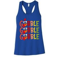 Cute Gobble Gobble Turkey Pilgrim Little Thanksgiving Women's Racerback Tank