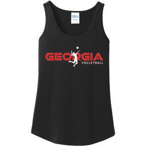 Court Game Ga Team Atlanta Georgia Volleyball Player Ladies Essential Tank