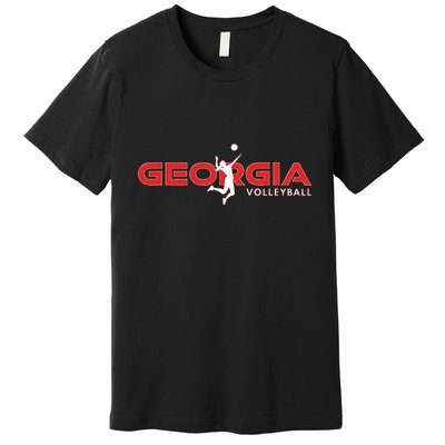 Court Game Ga Team Atlanta Georgia Volleyball Player Premium T-Shirt