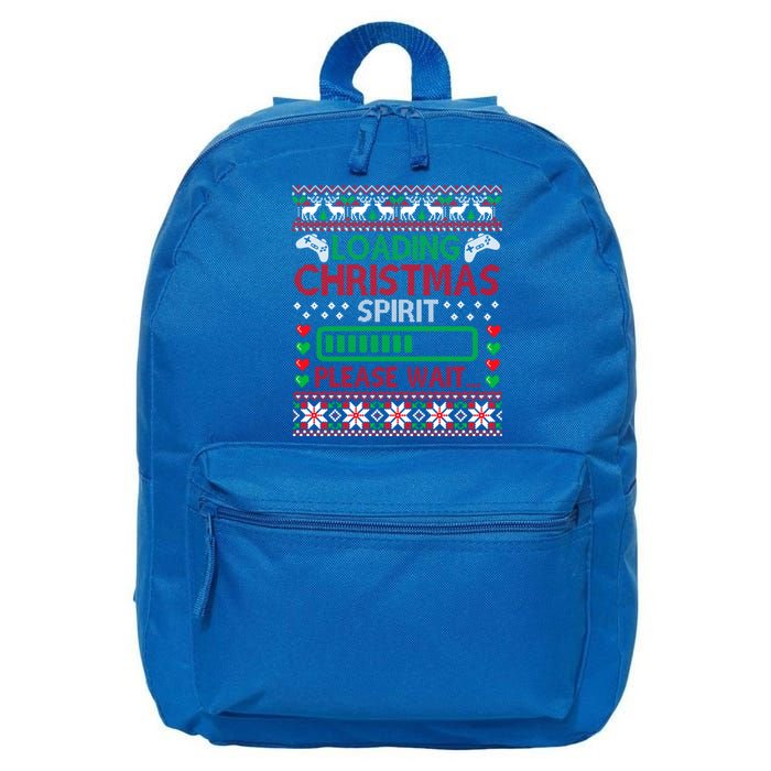 Christmas Gaming Gift Loading Christmas Spirit For Gamer Ugly Great Gift 16 in Basic Backpack