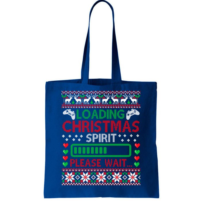 Christmas Gaming Gift Loading Christmas Spirit For Gamer Ugly Great Gift Tote Bag