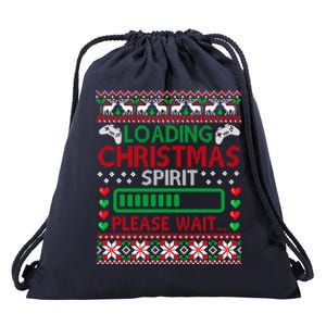 Christmas Gaming Gift Loading Christmas Spirit For Gamer Ugly Great Gift Drawstring Bag