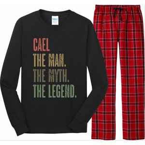 Cael Great Gift The The Myth The Legend Funny Great Gift Name Gift Long Sleeve Pajama Set